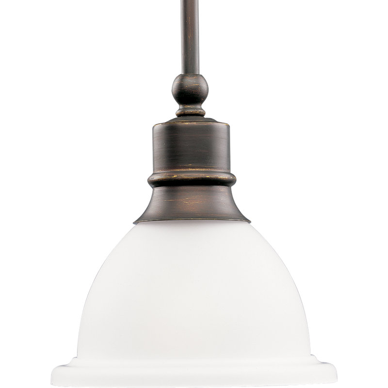 Luminaire suspendu en forme de cloche à 1 lumière Vangorder, Bronze antique