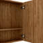 Pharmacie Prague, quatre tablettes internes, une porte, finition pin