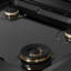 ZLINE 30 in. Paramount Gas Rangetop with 4 Brass Burners and Porcelain Cooktop in Black Satin Steel