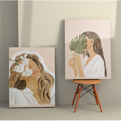 Élégantes peintures sur toile décoratives (2 pièces), 19,7 po x 27,6 po chacune | 100% toile avec cadres 100% bois | Superbe art mural pour le salon et la chambre à coucher, parfait pour la décoration intérieure et les idées de cadeaux