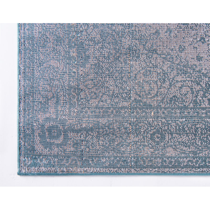 Tapis oriental turquoise Rizo Pat, Rectangle 6 pi 1 po x 9 pi