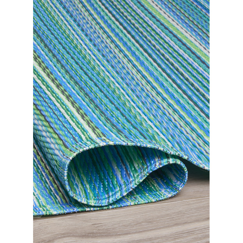 Tapis d'extérieur à rayures Geo Modern, Rectangle de 5 pi x 8 pi