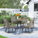 Patio Aluminum Round 60" Dining Table With Removable Lazy Susan and Umbrella Hole for 6 Person