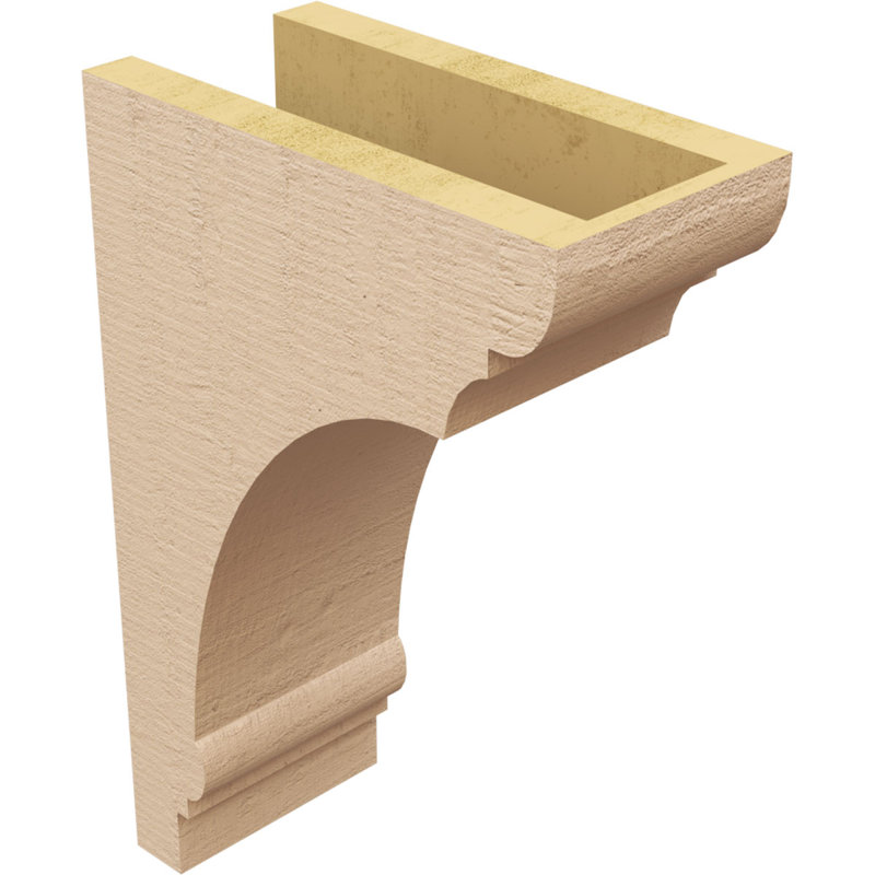 L 5 po x P 10 po x H 15 po bois de cèdre brut classique Hughes TimberThane Corbel, apprêté brun clair
