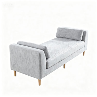 Modern Upholstered Chaise Lounger Daybed,Accent Bench With Bolster Pillows