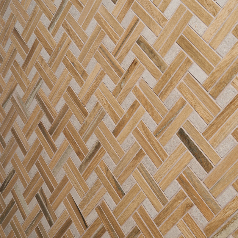 Carreau de mur et plancher en porcelaine tressée 10 po x 13 po Everlast, Marron clair