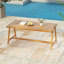 Table de salle à manger d'extérieur moderne, table de patio en bois d'acacia avec finition en teck - jardin résistant aux intempéries, ensemble de salle à manger près de la piscine pour 4 à 6 personnes