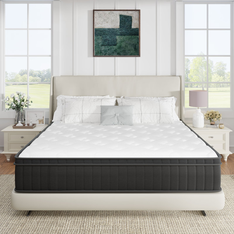 HIMMLINE Medium Cooling Memory Foam Hybrid Mattresses in a Box with CertiPUR-US Certified Foam, Queen, 12"