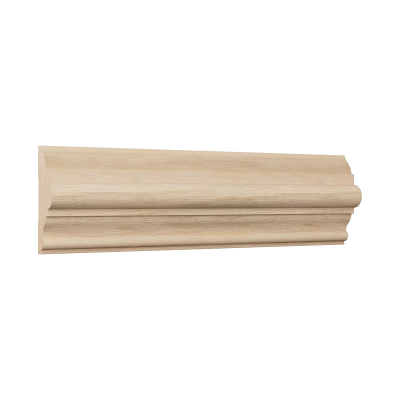 Moulure de rail de chaise en bois franc massif de qualité D 1 1/8 po x l 3 po x L 96 po., Chêne blanc