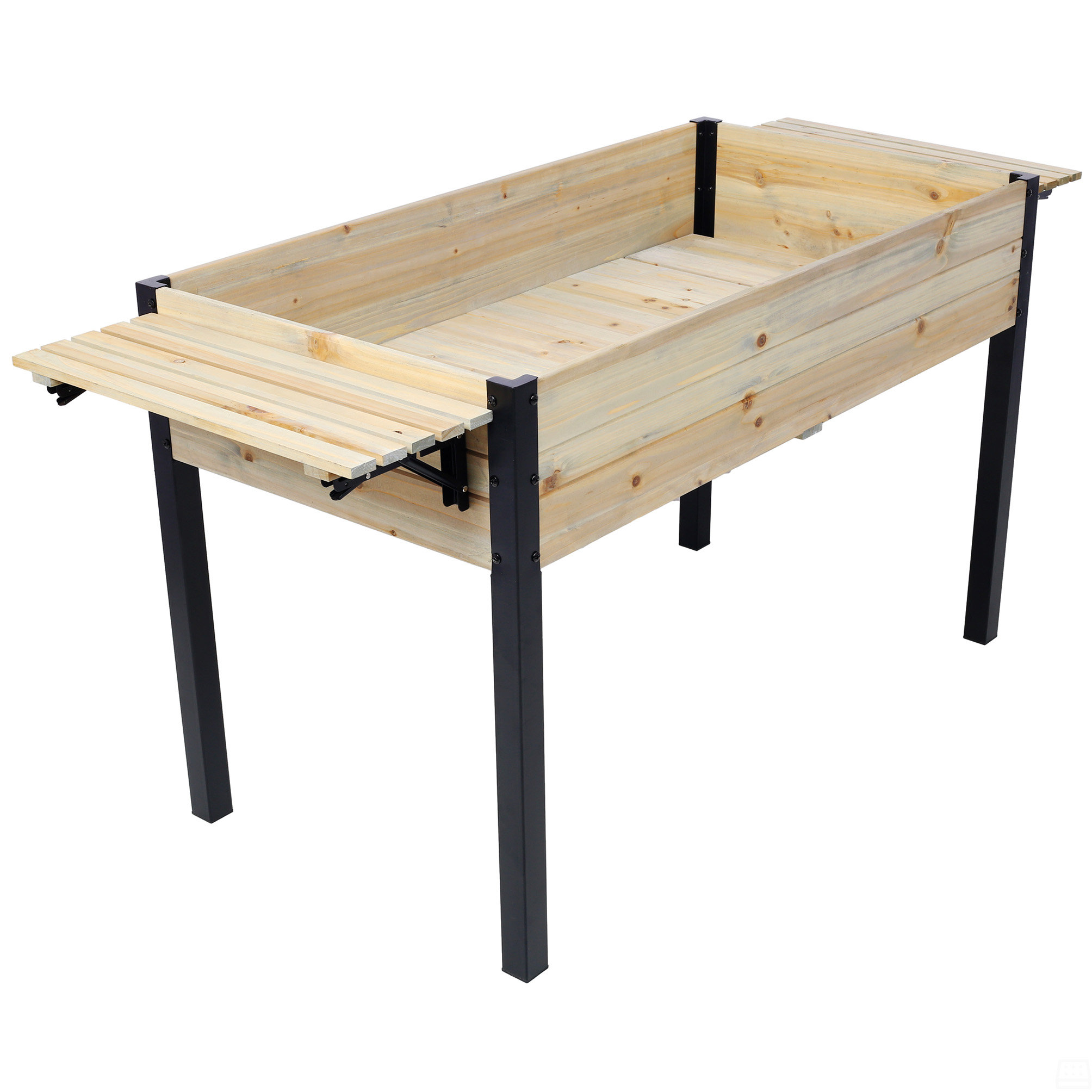 Dakota Fields Raised Garden Bed, Metal Leg Wood Planter Boxes With ...