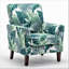 Fauteuil en mélange de polyester à motifs