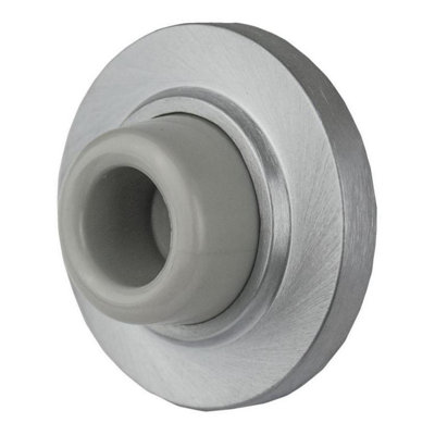 Brushed Chrome and Black Concave Wall Mounted Door Stop