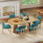 Ensemble de table de salle à manger ovale extensible, table de salle à manger en panneau de fibres à densité moyenne ronde à ovale de 39,37 po à 70,87 po, mobilier de salle à manger de luxe moderne et peu encombrant-129434338-129434340