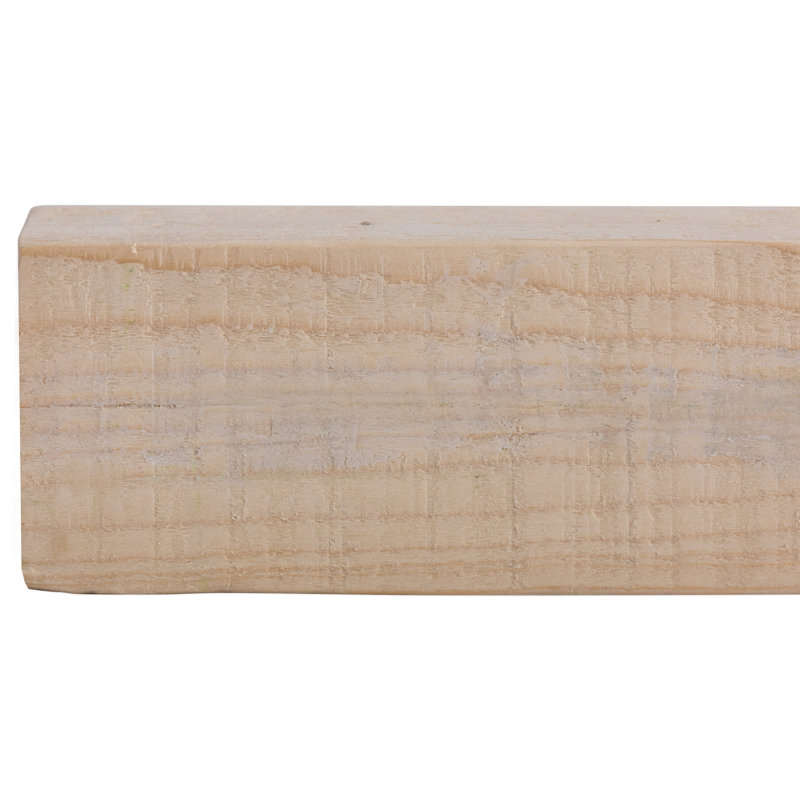 Unfinished Oak Solid Wood Floating Mantel Shelf, 42"