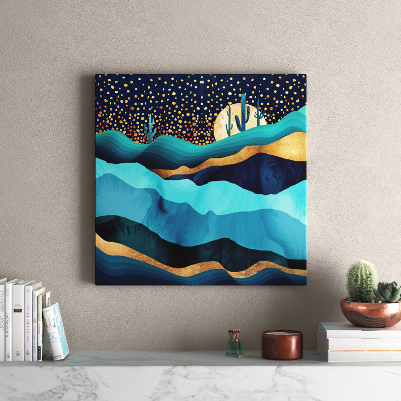 Indigo Desert Night by Indigo Desert Night - Wrapped Canvas Print, 45.72 cm H x 45.72 cm W x 1.91 cm D