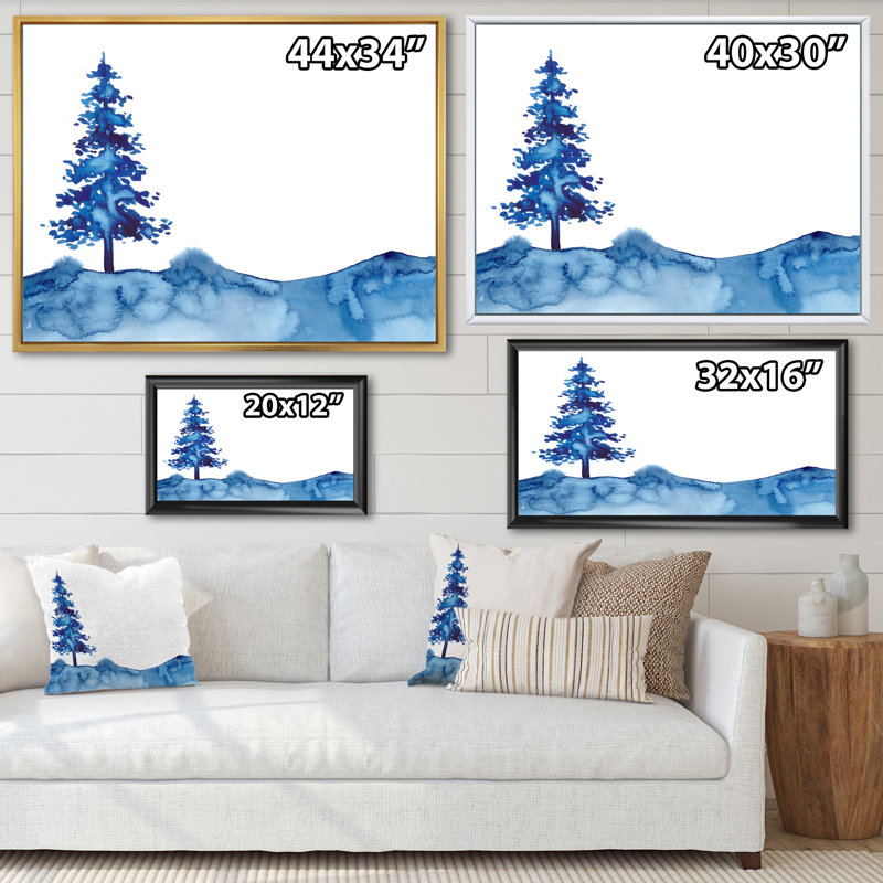 Sapin de Noël - reproduction sur toile, H 30 po x l 40 po x P 1,5 po, Cadre flottant en érable