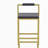 Upholstered Velvet Bar Stools Modern Dining Stools (Gold & Gray, Set of 2)-699154629-699154490
