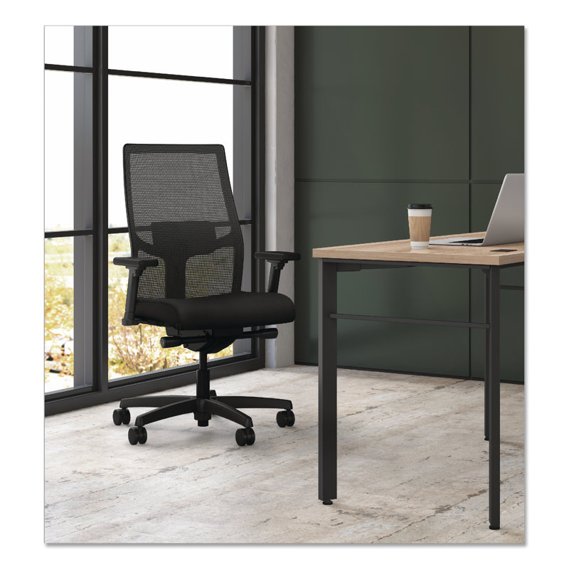 HON  Ignition 2.0 4-Way Stretch Mid-Back Mesh Task Chair, Adjustable Lumbar Support, Black