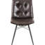 Chaises de salle à manger de style Mid-Century moderne brun (4) - dossier, pieds en bronze (tapissier) (de 4) moderne, bouton, appui-pieds