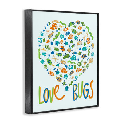 Giclée encadrée en forme de cœur Love Bugs, conception par Connie Summers