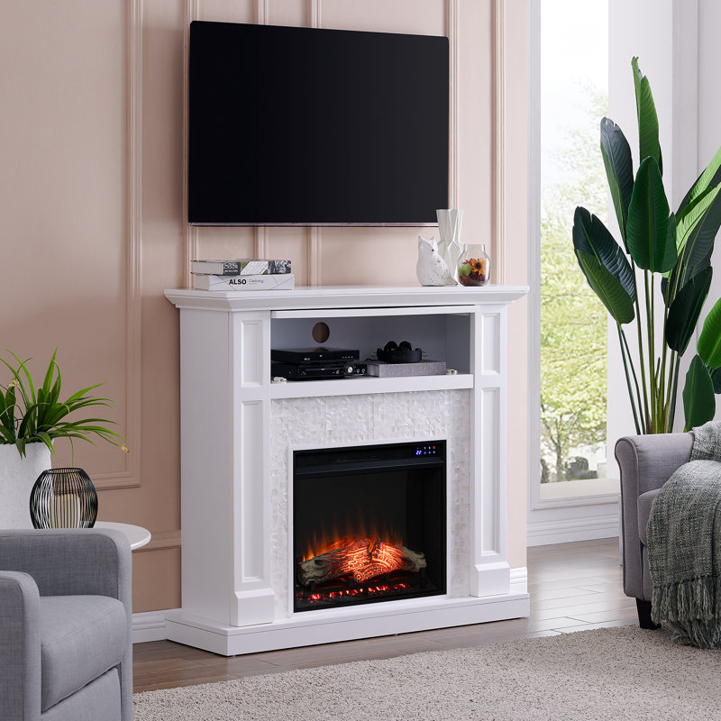 Norcott 45.5'' W White Electric Fireplace