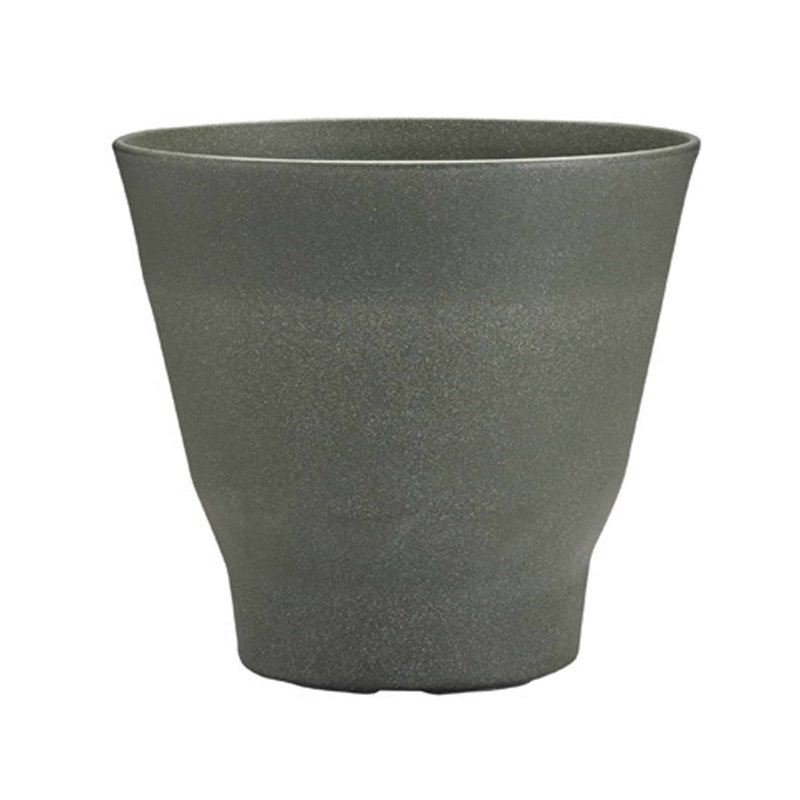Step Circular Positive Upcycled Plastic Planter for Indoor/Outdoor - Small, Juniper, 15" H x 15" W x 15" D