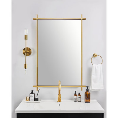 Miroir de salle de bain Vintage Cadre en acier inoxydable
