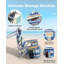 Chaise de plage à dossier inclinable, chaises de plage pliantes portatives avec 5 positions réglables, glacière intégrée et sangles de sac à dos-1062432620-1072832967
