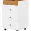 Rangement de bureau blanc à 3 tiroirs - avec plateau amovible, se range facilement sous le bureau - blanc