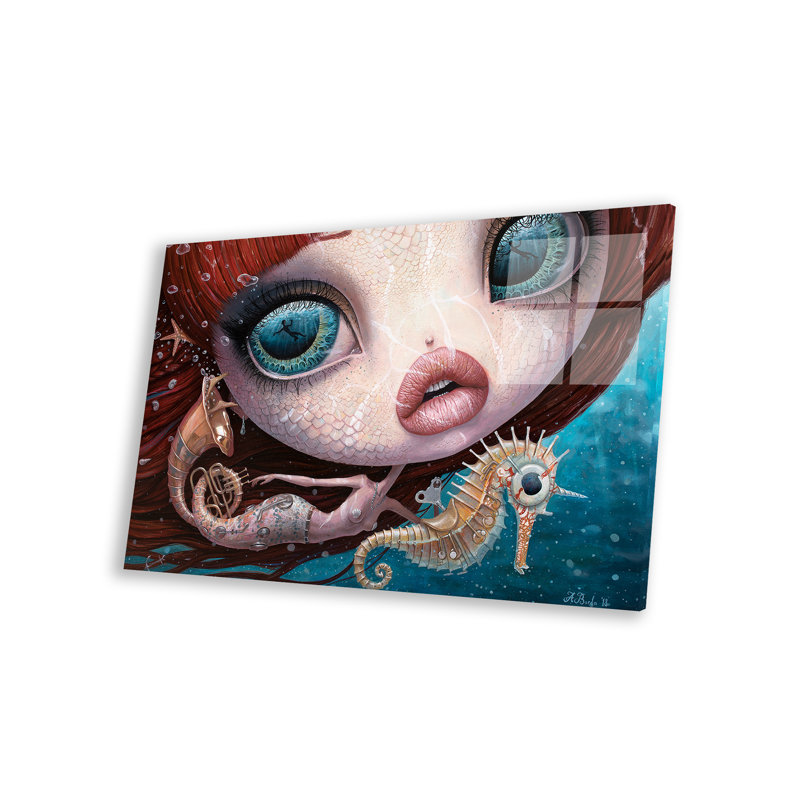 Le morceau de mer, Pas de tapis, Toile tendue, H 24 po x l 16 po x P 0,25 po