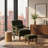 Upholstered Accent Chair with Ottoman and Wood Turned Legs-612469075
