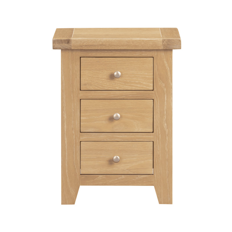  Cooksey Fully Assembled 3 Drawer Bedside Table Oak, Brown