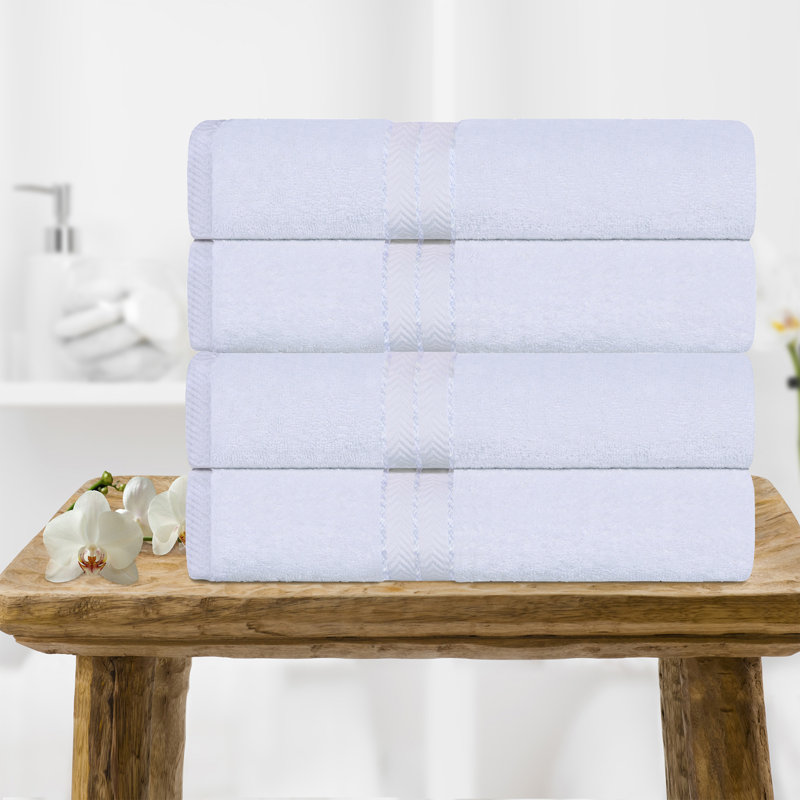 Ensemble de serviettes de bain 4 pièces Josann, Blanc
