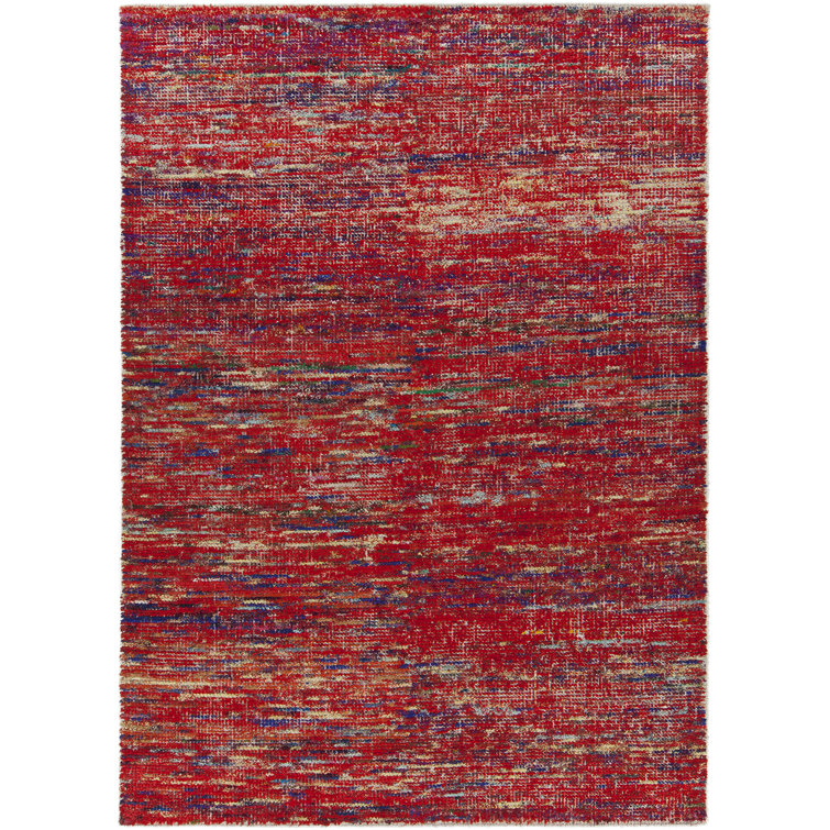 Tapis rouge tissé à la main Marcial