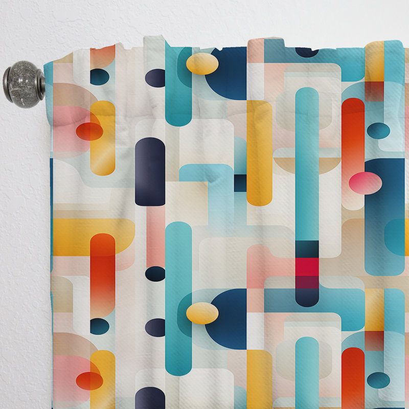 Contemporary Abstraction - Rideau abstrait - Velours obscurcissant - 1 panneau, L 52 po x L 63 po