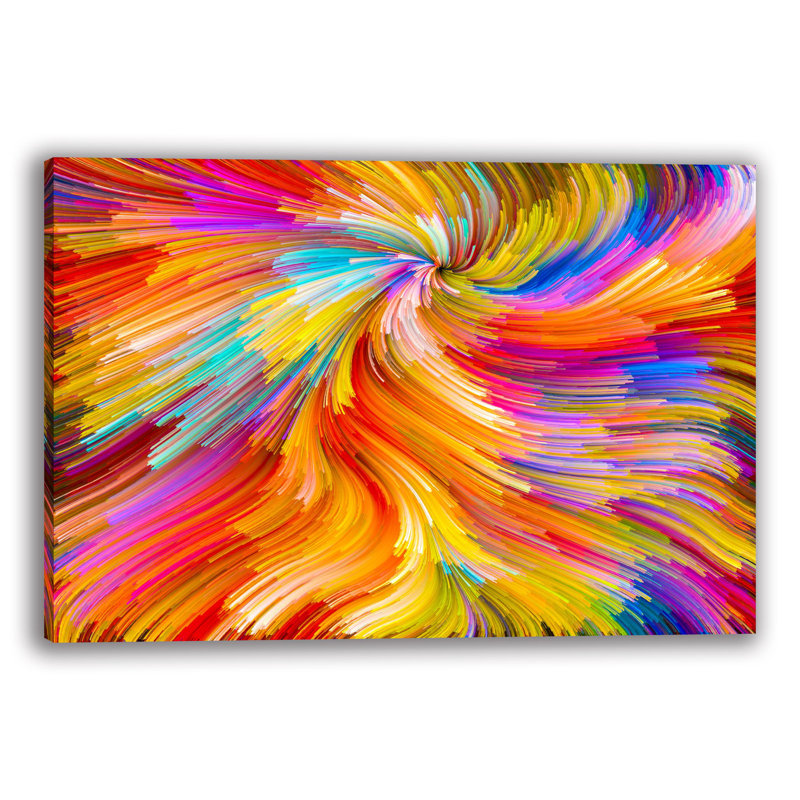 Tourbillons colorés de la créativité - impression sur toile tendue, H 16 po x l 24 po x P 1,5 po