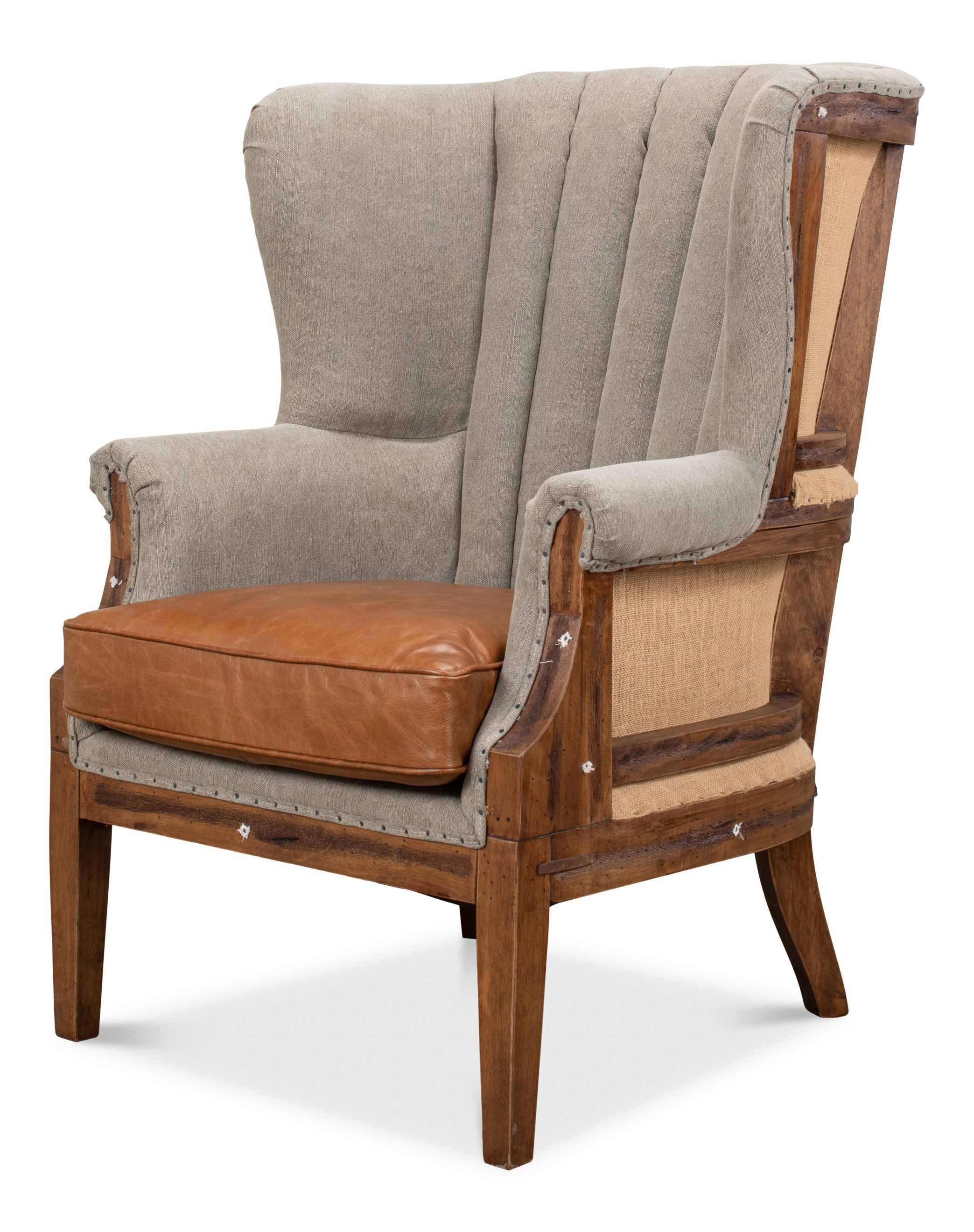 Astoria Grand Moorefield 30" Wide Top Grain Leather Wingback Chair