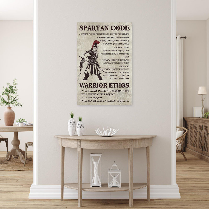 " Spartan Code Warrior Ethos ", 36" H x 24" W x 1.25" D