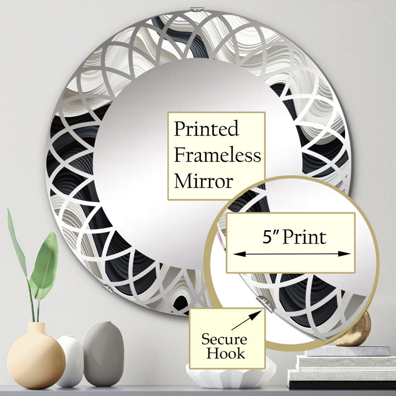 Danos - Miroir mural moderne rond, 24 po x 24 po
