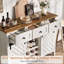 Armoire-bar 48 po avec porte de grange coulissante à 3 tiroirs Farmhouse-977602760