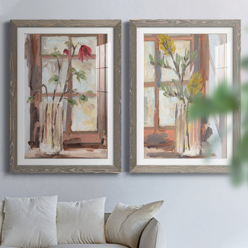 «By the Window», reproduction encadrée «Premium» prête à être accrochée, Cadre en papier gris, H 31,5 po x l 47 po x P 1,5 po