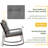 2 - Person Outdoor Dining Set, 3-Piece Outdoor Rattan Rocking Bistro Set with Cushions and Glass Coffee Table-1480451901-1480451902