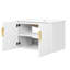 Meuble-lavabo vintage 30 po, lavabo en céramique blanche, 3 trous, portes à fermeture douce, intérieur spacieux, tablette réglable, meuble-lavabo mural avec design moderne, 2 rangements, évier facile à nettoyer