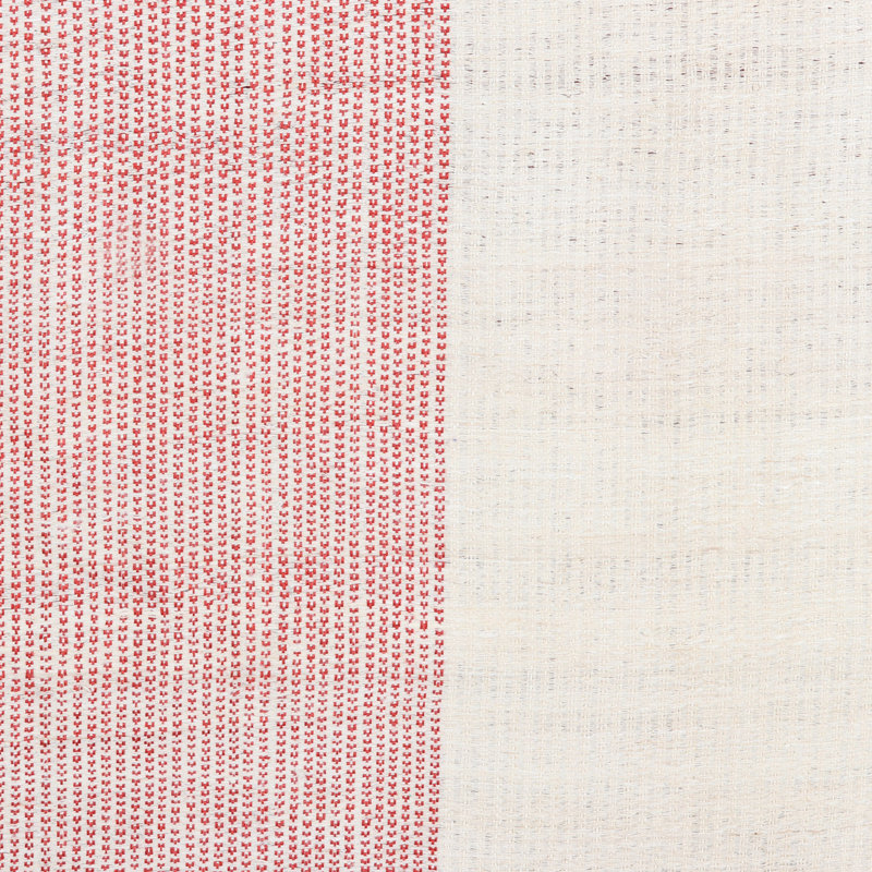 Hand-Woven Red and Ivory Silk Throw Blanket