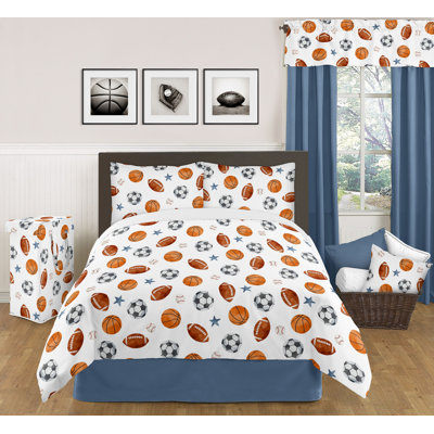 Watercolor Sports Theme 14" Bed Skirt