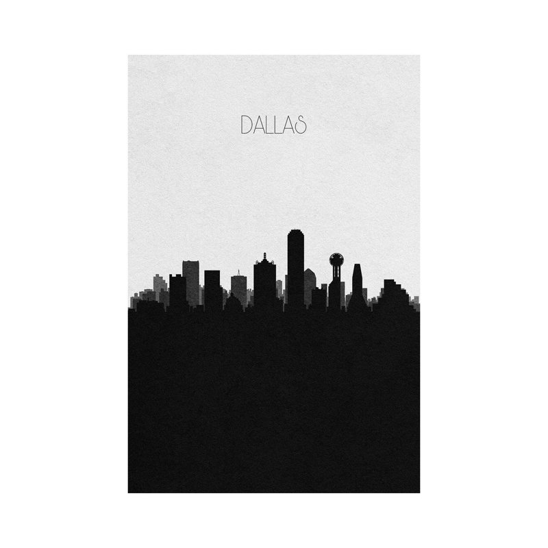 Dallas, Texas City Skyline 1 Piece Wrapped Canvas Wall Art, 101.6 cm H x 66.04 cm W x 3.175 cm D