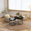 Ensemble de tables basses gigognes 2 pièces, tables d'appoint rondes en marbre 27,6 po avec structure en métal robuste, blanc