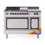 ILVE Nostalgie II Noblesse 48 inch Dual Fuel Range (5 Sealed Burners + Griddle + French Top, Natural Gas, Solid Door, RAL, Copper)-324998582-324998583