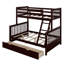Lit superposé simple au-dessus de double avec tiroirs de rangement, structure en bois de pin massif et échelle avec garde-corps pour enfants, adolescents