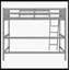 Lit mezzanine simple en bois massif avec échelle (gris)